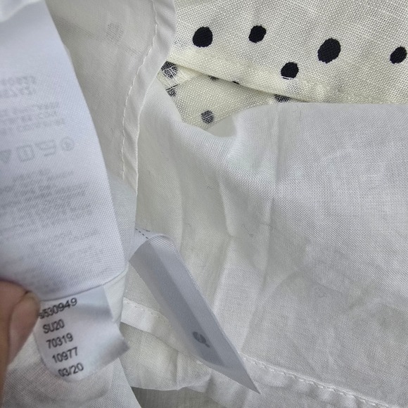 LOFT Women's Polka Dot Square Neck Puff Sleeve Tie Back Mini Dress Size 8 - Picture 6 of 9